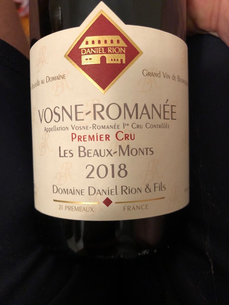2018 Domaine Daniel Rion et Fils Vosne-Romanée 1er Cru Les Beaux