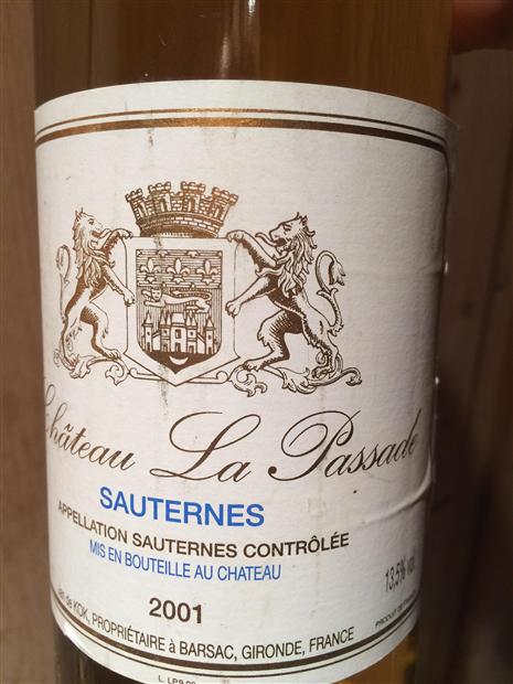 2000 Château La Passade, France, Bordeaux, Sauternais, Sauternes ...