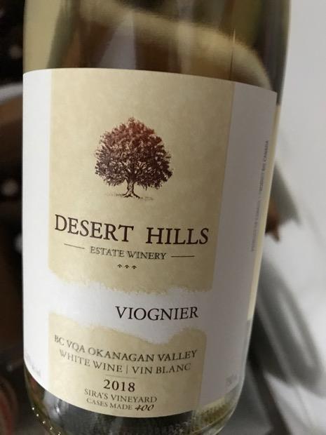 2018 Desert Hills Estate Winery Viognier Sira's Vineyard, Canada ...