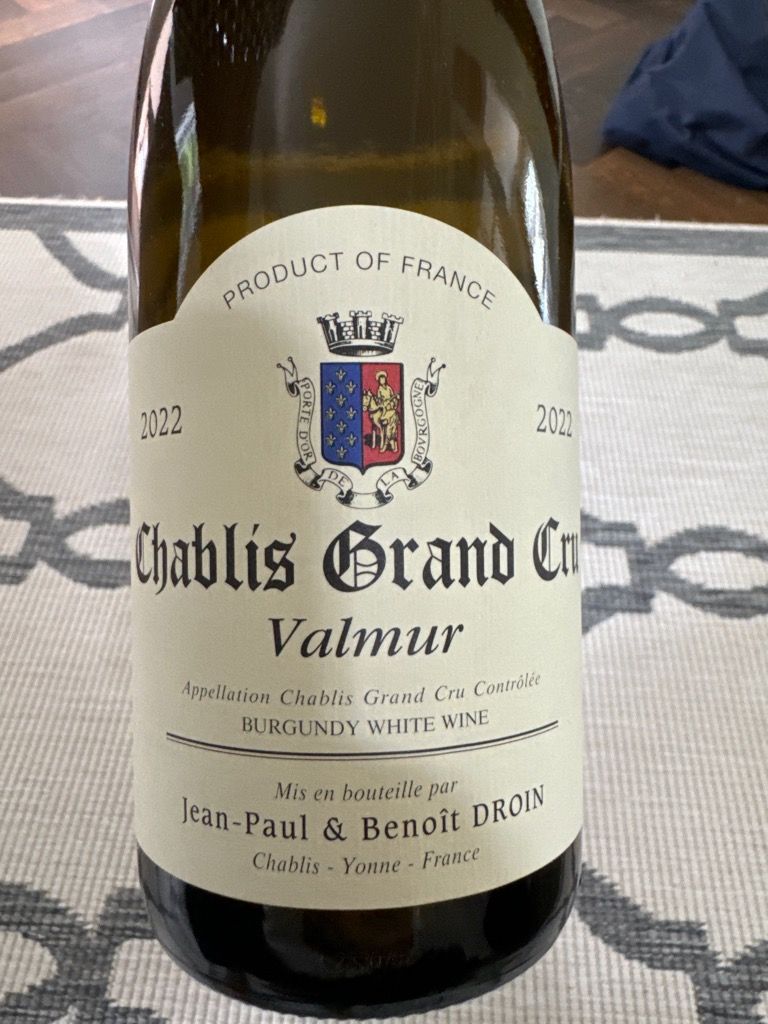 2022 Jean-Paul & Benoit Droin Chablis Grand Cru Valmur - CellarTracker