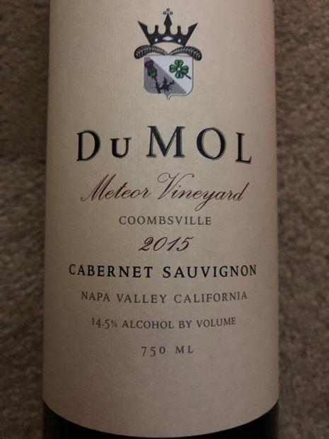 2019 DuMOL Cabernet Sauvignon Meteor Vineyard - CellarTracker