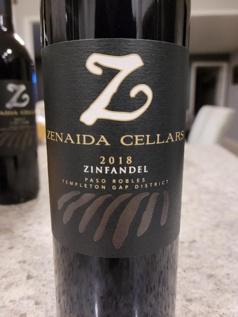 2018 Zenaida Cellars Zinfandel, USA, California, Central Coast, Paso