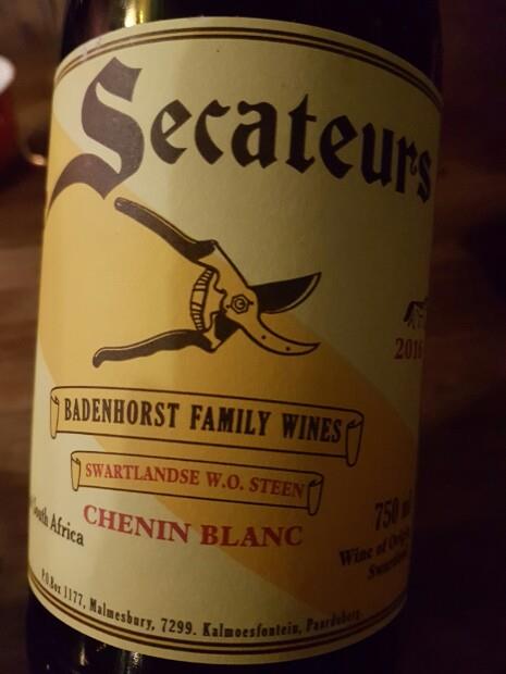 2016 Badenhorst Family Wines Chenin Blanc Secateurs South