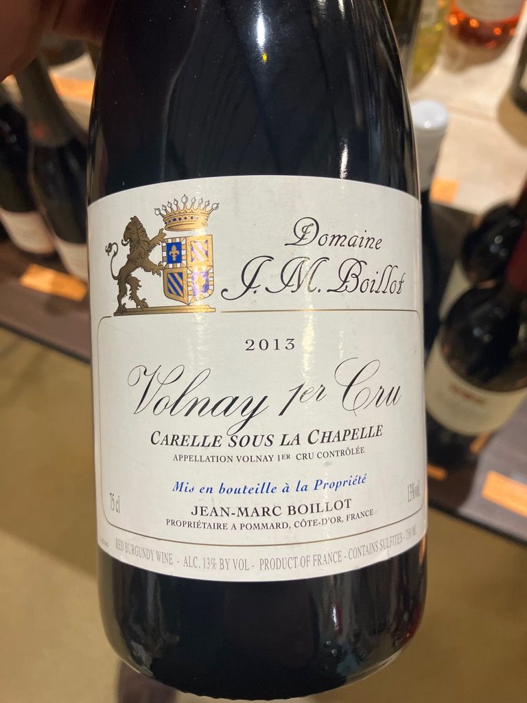 2013 J.M. Boillot Volnay 1er Cru Carelle Sous la Chapelle