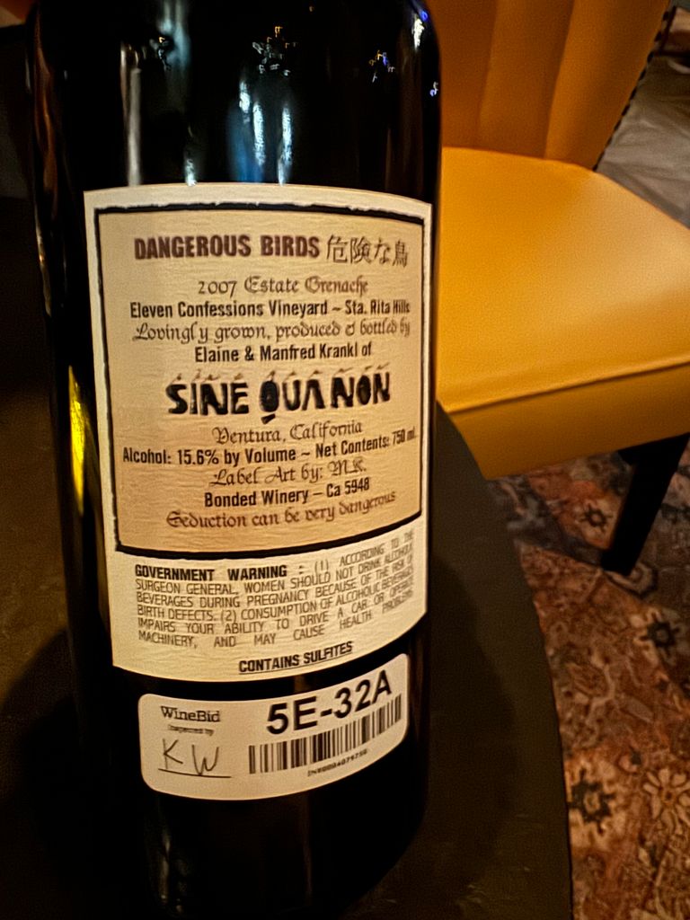 2007 Sine Qua Non Grenache Dangerous Birds - CellarTracker