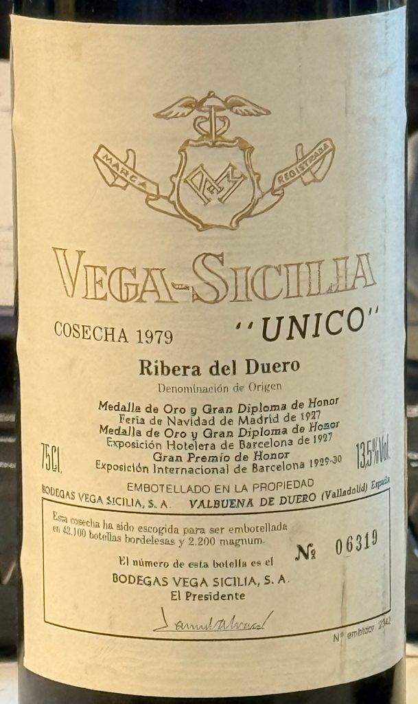 1979 Bodegas Vega-Sicilia Ribera del Duero Único - CellarTracker
