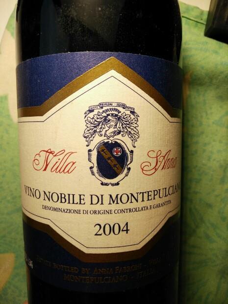 2004 Villa S. Anna Vino Nobile di Montepulciano, Italy, Tuscany ...