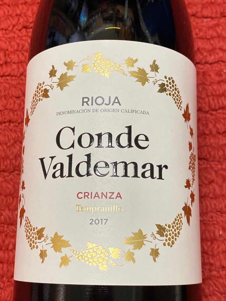 2017 Bodegas Valdemar Rioja Conde De Valdemar Crianza Spain La Rioja 