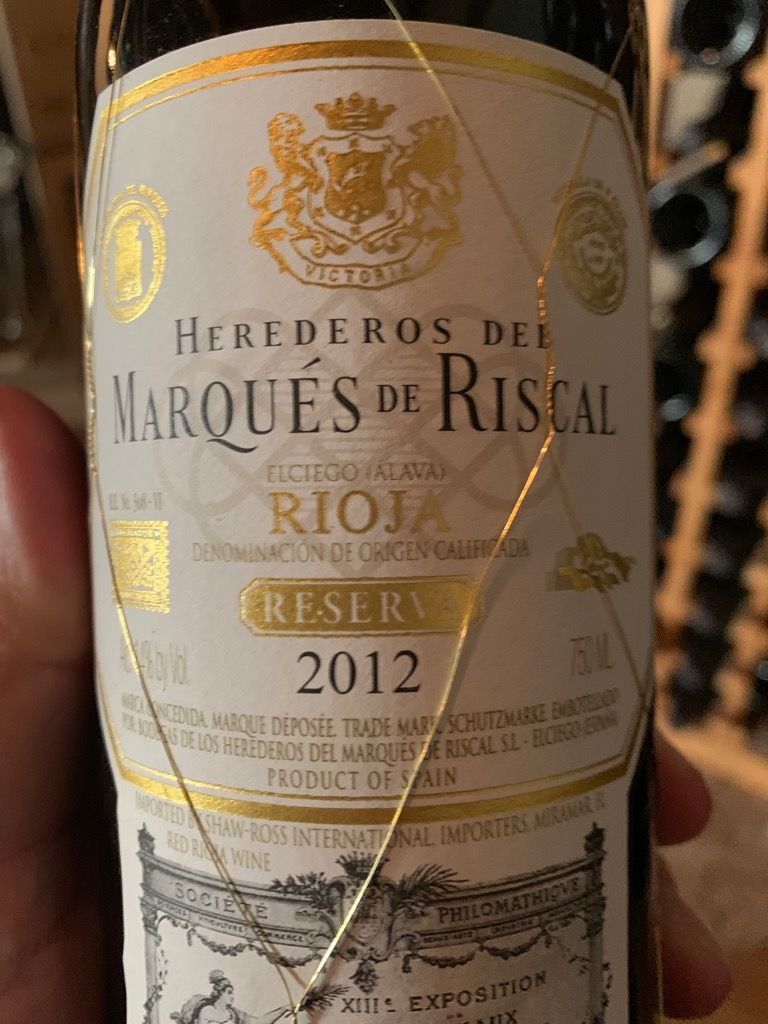 2012 Marques de Riscal Rioja Reserva CellarTracker