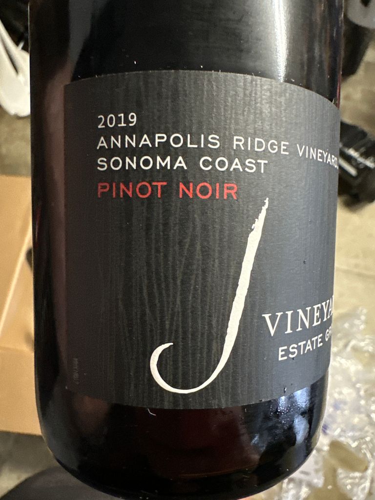 2019 J Vineyards & Winery Pinot Noir Estate Annapolis Ridge Vineyard ...