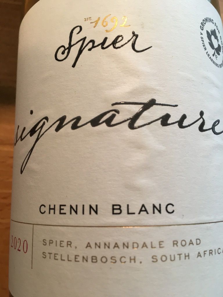 2020 Spier Chenin Blanc Signature South Africa Western Cape 