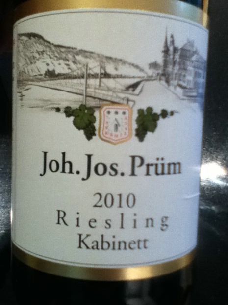Prüm 2010 Kabinet 750ml 2010 Joh. Jos. Prum Riesling Kabinett, Mosel, Germany