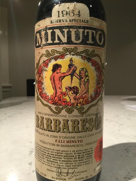 1964 Fratelli Minuto Barbaresco Riserva Speciale, Italy, Piedmont ...