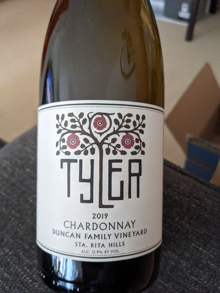 2019 Tyler Chardonnay Duncan Family Vineyard, USA, California, Central ...