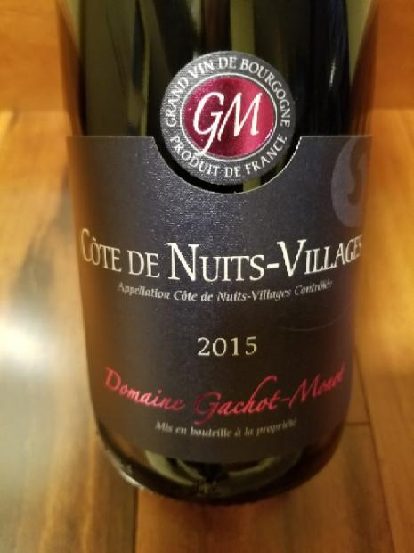 2015 Domaine Gachot-Monot Côte de Nuits Villages Les Chaillots 