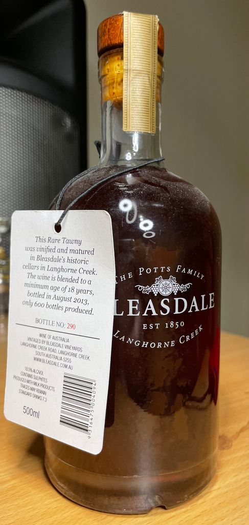 Nv Bleasdale 18 Year Old Rare Tawny The Potts Family Langhorne Creek 