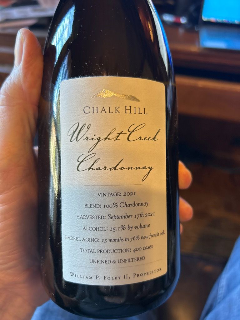 2021 Chalk Hill Chardonnay Wright Creek, USA, California, Sonoma County, Chalk Hill CellarTracker
