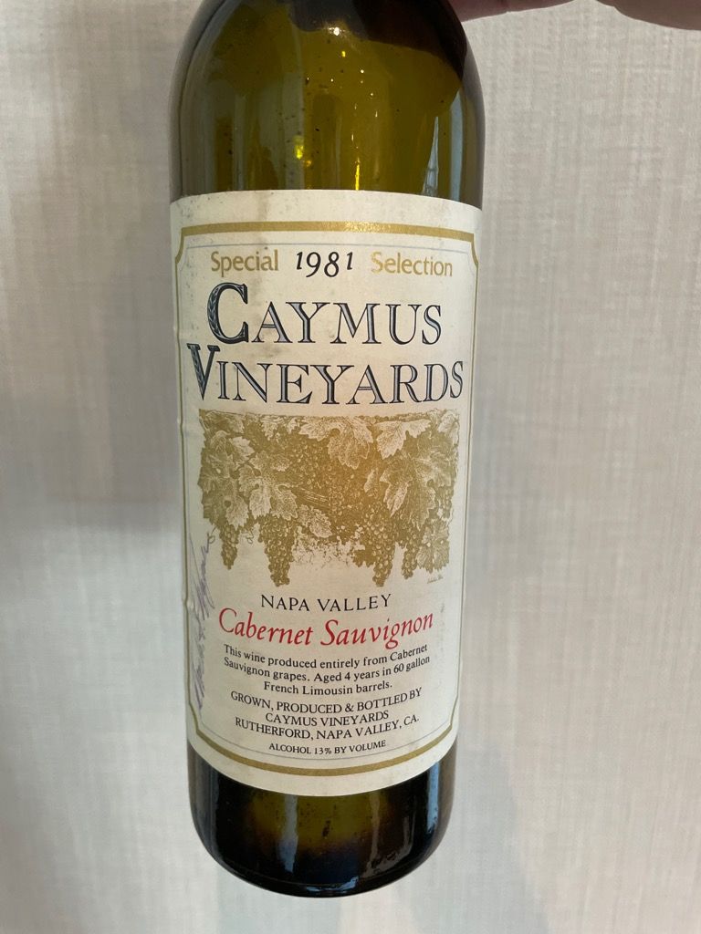 ワイン Caymus Vineyards 1981 Cabernet Sauvignon 1981 Caymus, Special Selection Cabernet Sauvignon, Napa
