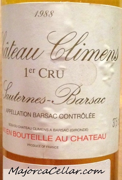 1988 Château Climens, France, Bordeaux, Sauternais, Barsac 