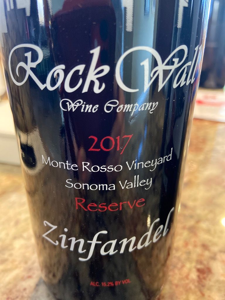 2017 Rock Wall Wine Co. Zinfandel Reserve Monte Rosso Vineyard, USA