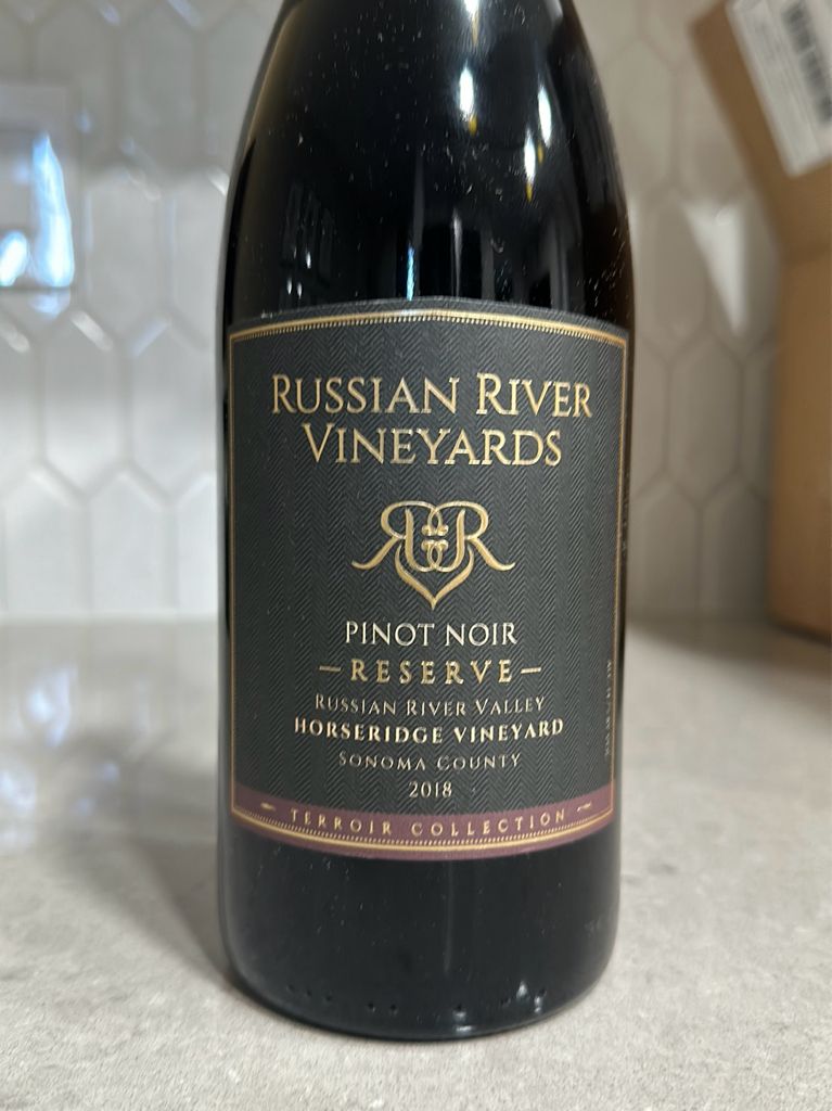 2018 Russian River Vineyards Pinot Noir Reserve Horseridge Vineyard ...