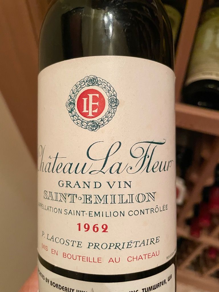 Chateau La Fleur 1964 赤セラー保管 1964 Château La Fleur Saint-Émilion Grand Cru - CellarTracker