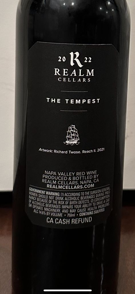 2022 Realm Cellars The Tempest - CellarTracker