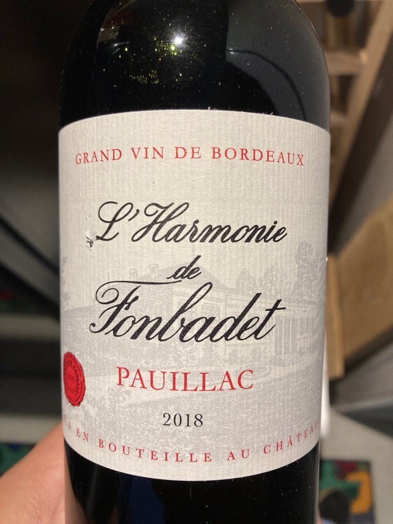 2019 L'Harmonie De Fonbadet, France, Bordeaux, Médoc, Pauillac ...