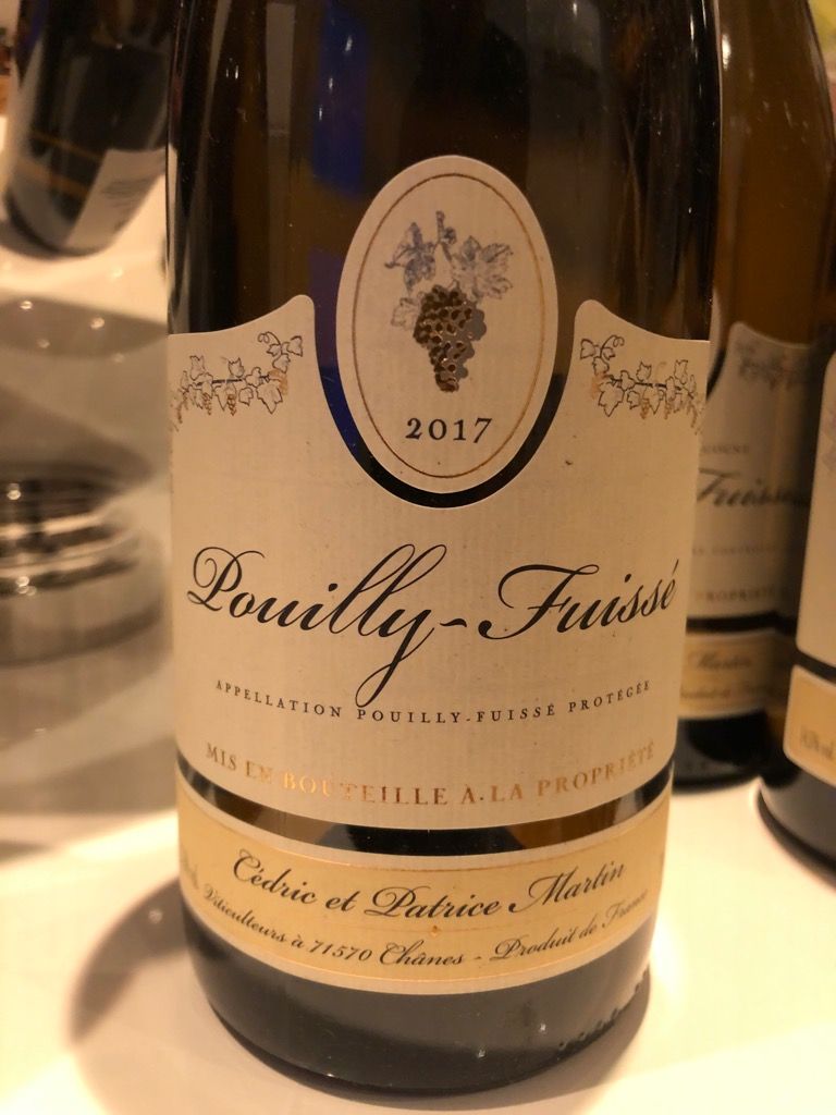 2017 Cedric & Patrice Martin PouillyFuissé, France, Burgundy