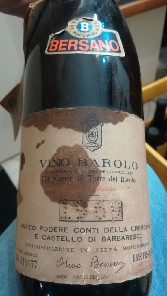 1967 Bersano Barolo Riserva Conti della Cremosina - CellarTracker