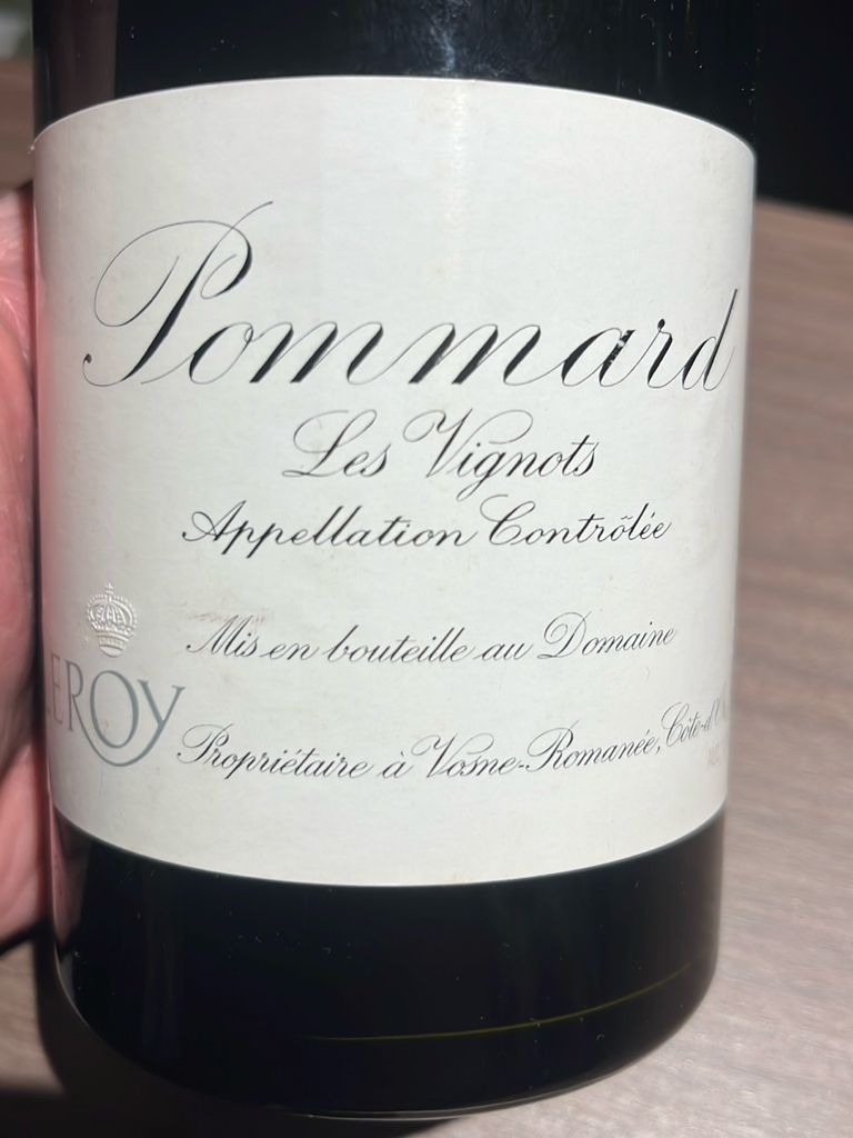 2013 Domaine Leroy Pommard Les Vignots - CellarTracker