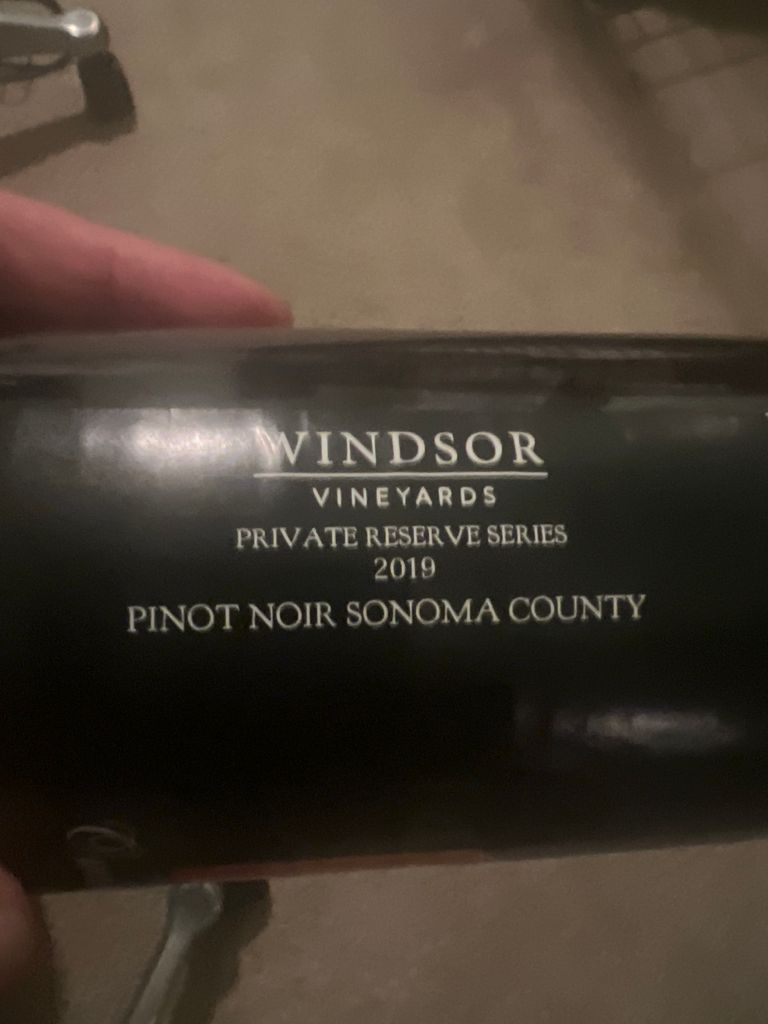 2019 Windsor Vineyards Pinot Noir Private Reserve, USA, California