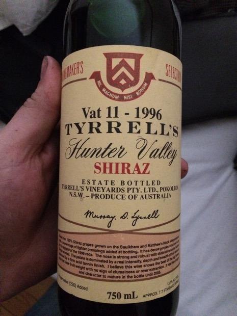 1996 Tyrrell's Shiraz Vat 11 - CellarTracker