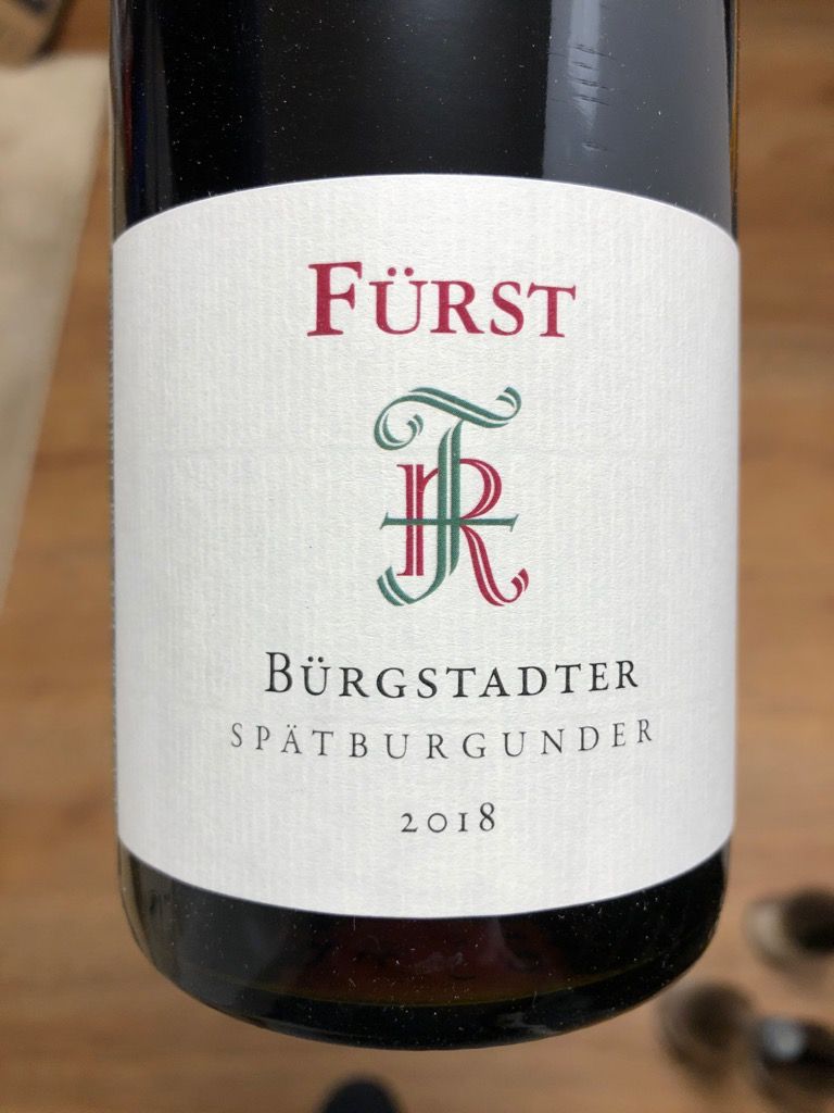 2018 Rudolf Fürst Bürgstadter Spätburgunder, Germany, Franken