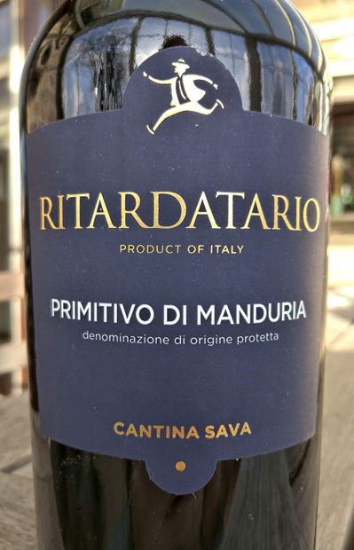 2020 Cantina Sava Primitivo di Manduria Ritardatario, Italy, Puglia ...