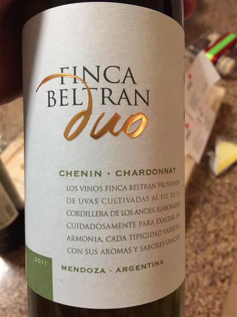 2017 Familia Zuccardi Chenin Blanc Chardonnay Finca Beltran