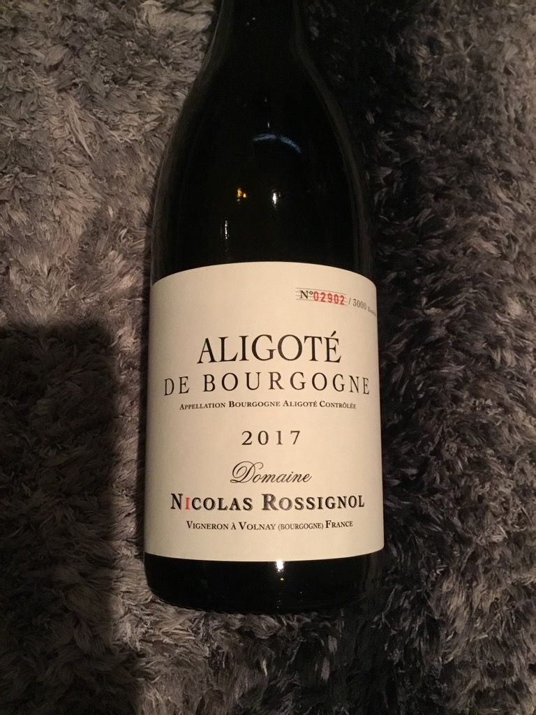 2018 Nicolas Rossignol Bourgogne-Aligoté, France, Burgundy, Bourgogne ...