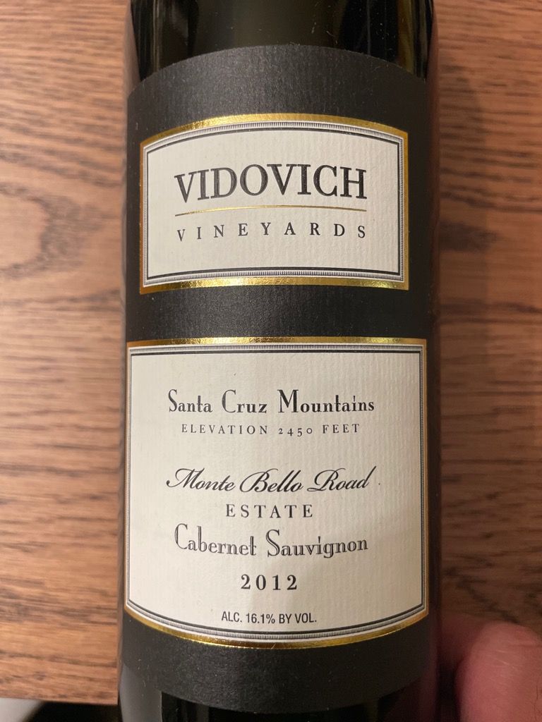 2013 Vidovich Vineyards Cabernet Sauvignon Monte Bello Road