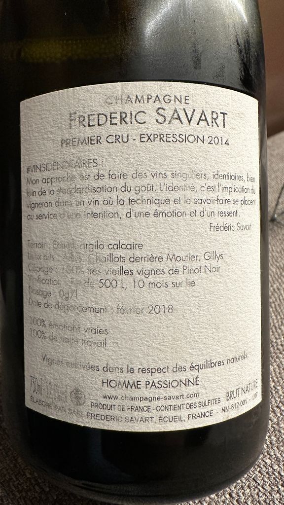 ワイン Frederic Savart Expression 2014 2012 Savart Champagne Expression Nature - CellarTracker
