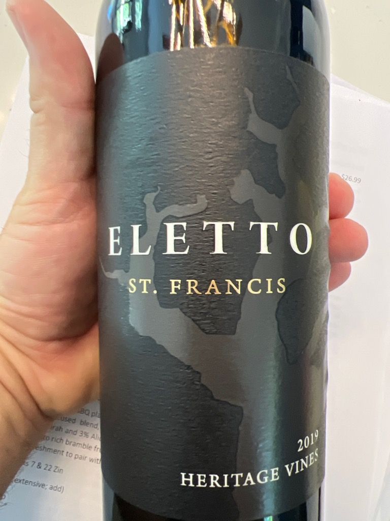 2019 St. Francis Eletto Heritage Vines, USA, California, Sonoma County
