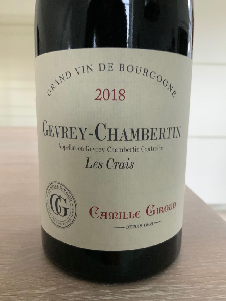 2018 Camille Giroud Gevrey-Chambertin Les Crais, France, Burgundy, Côte ...