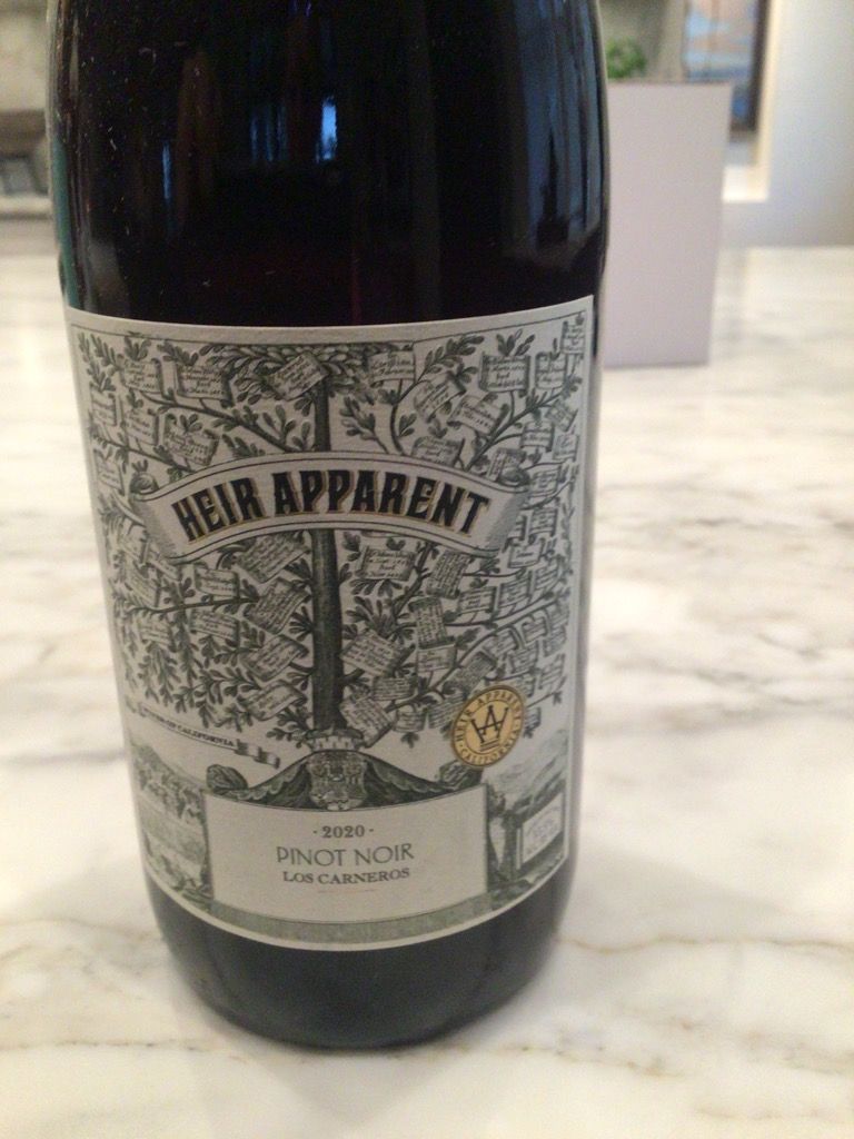 2020 Heir Apparent Pinot Noir, USA, California, Napa / Sonoma, Carneros ...