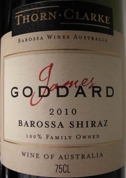 2010 Thorn-Clarke Shiraz James Goddard, Australia, South Australia ...