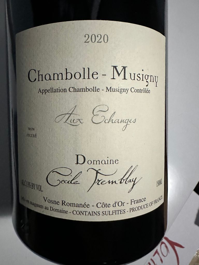 2017 Cecile Tremblay Chambolle-Musigny Aux Echanges - CellarTracker