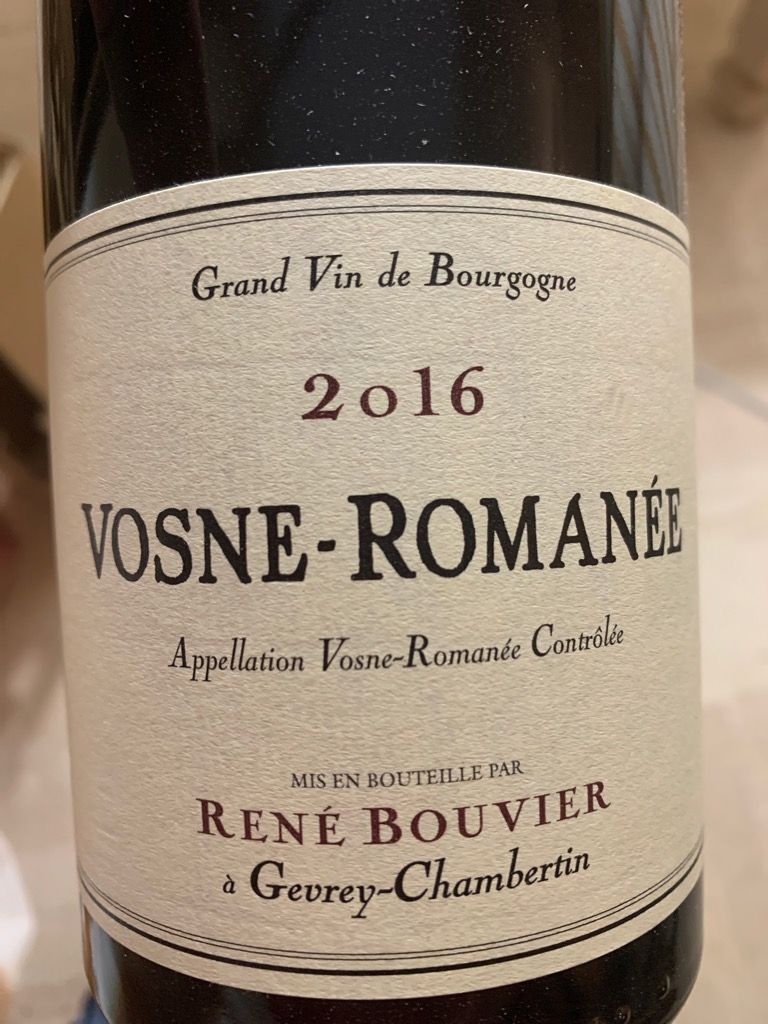 2016 René Bouvier Vosne-Romanée - CellarTracker