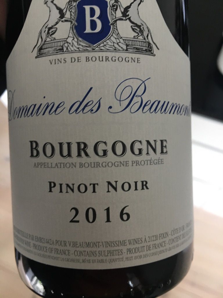 2016 Domaine des Beaumont Bourgogne CellarTracker