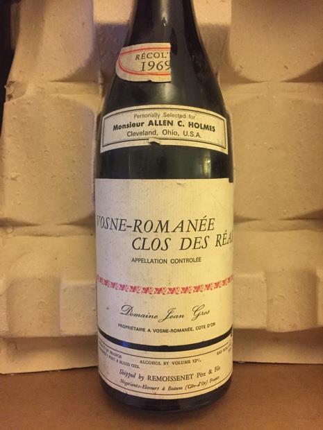 1964 Domaine Jean Gros Vosne-Romanée 1er Cru Clos des Réas