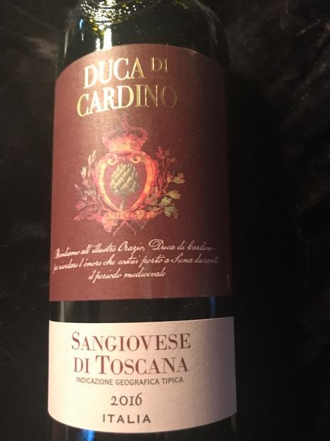 2016 Duca di Cardino Sangiovese Toscana IGT, Italy, Tuscany, Toscana ...