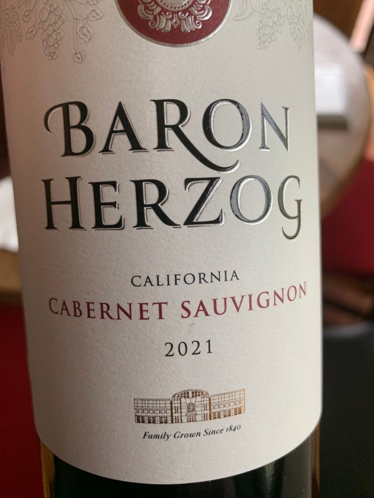 2021 Baron Herzog Cabernet Sauvignon, USA, California, Central Coast ...