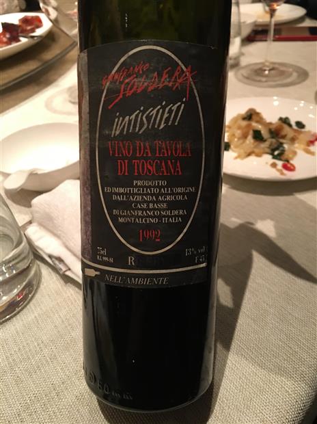 1991 Soldera (Az. Agr. Case Basse) Intistieti Vino da Tavola